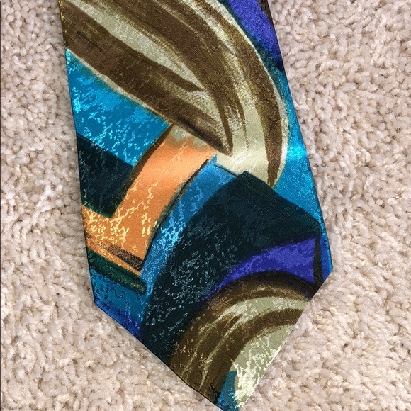 Florenzi Men’s Tie - Teal & Purple - Picture 2 of 4